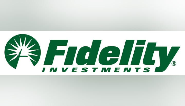 Logo of Fidelity Investments with a stylized "F" and sunburst design in green.
