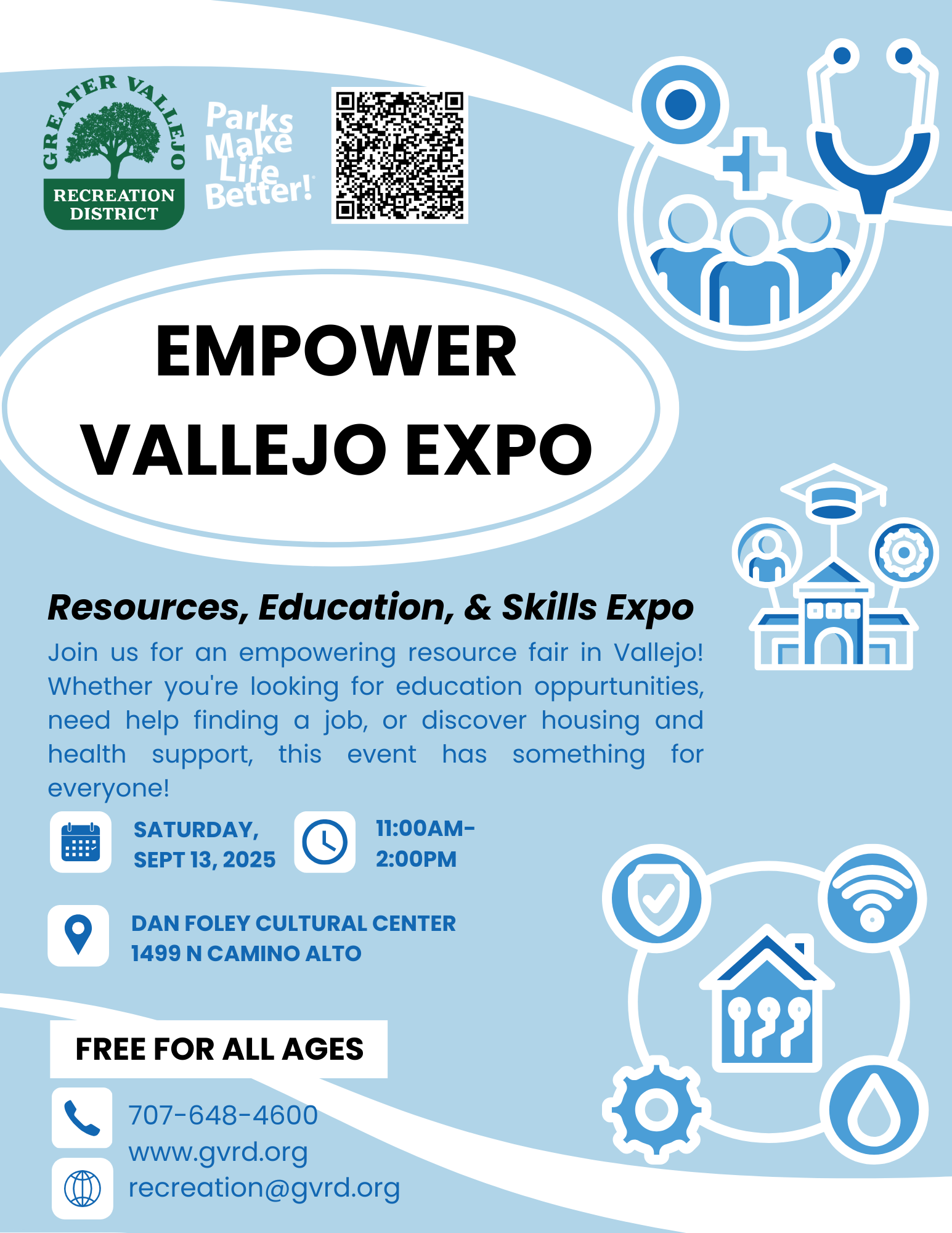 Empower Vallejo Expo: Resources, education, and skills fair on Sept 13, 2025, 11AM-2PM at Dan Foley Cultural Center. Free for all ages.