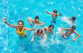 children, swimming, playing