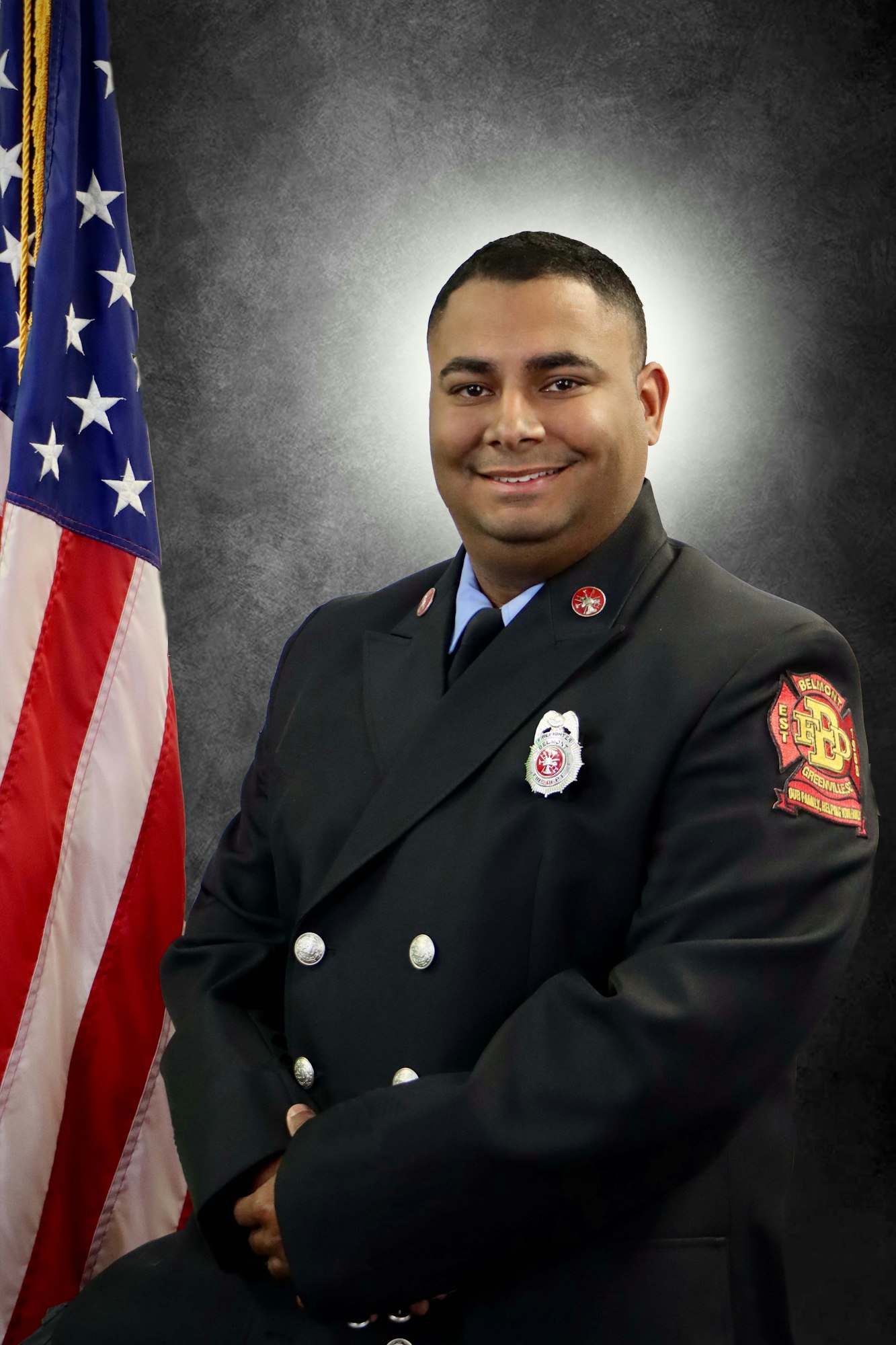 FF Chris LaBorde with US Flag