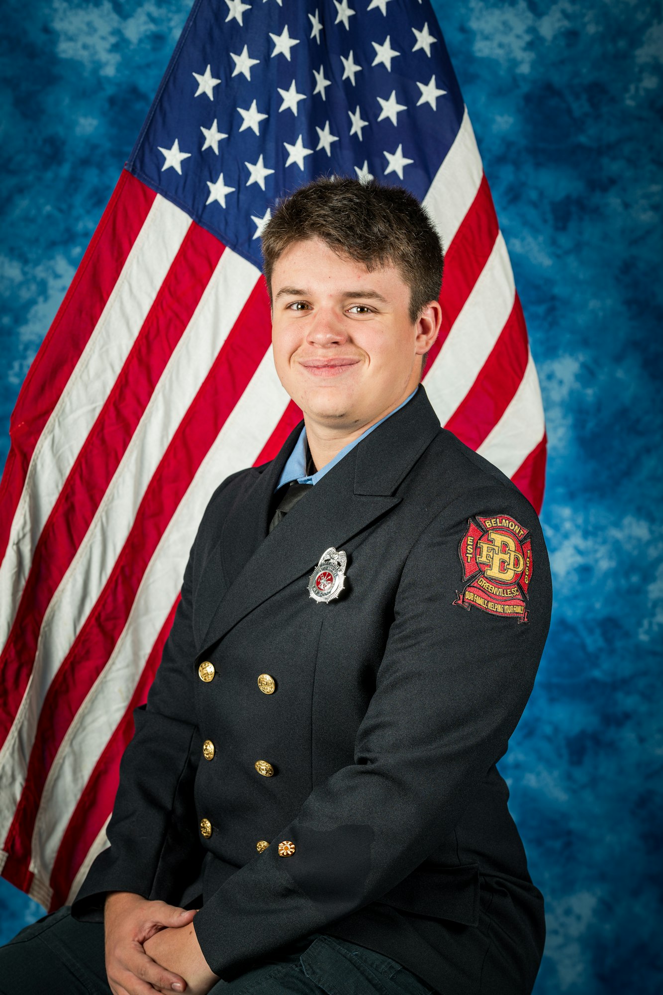 FF Sean Bilodeau 2024 Photo with US Flag