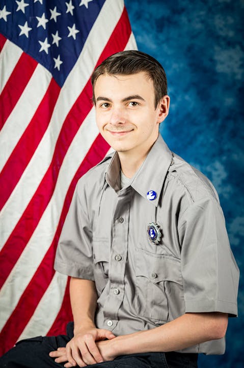 JR FF Aiden Neuer 2024 Photo with US Flag