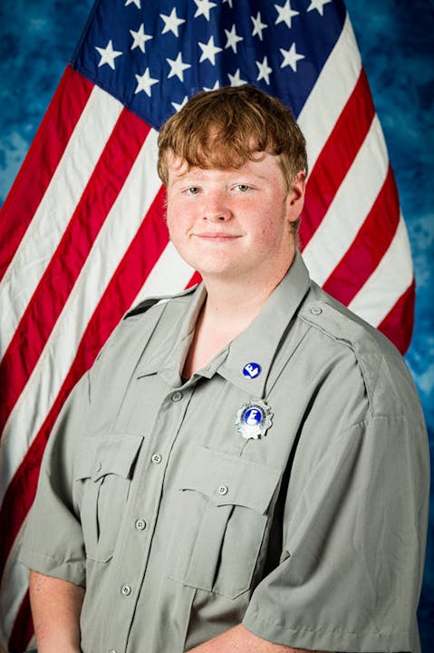 JR FF Caden Herriman 2024 Photo with US Flag