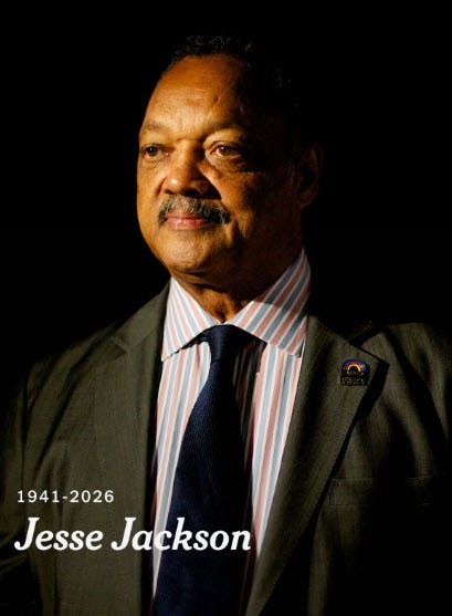 The image features a tribute to Jesse Jackson (1941-2026) with a somber portrait and dates reflecting his life.