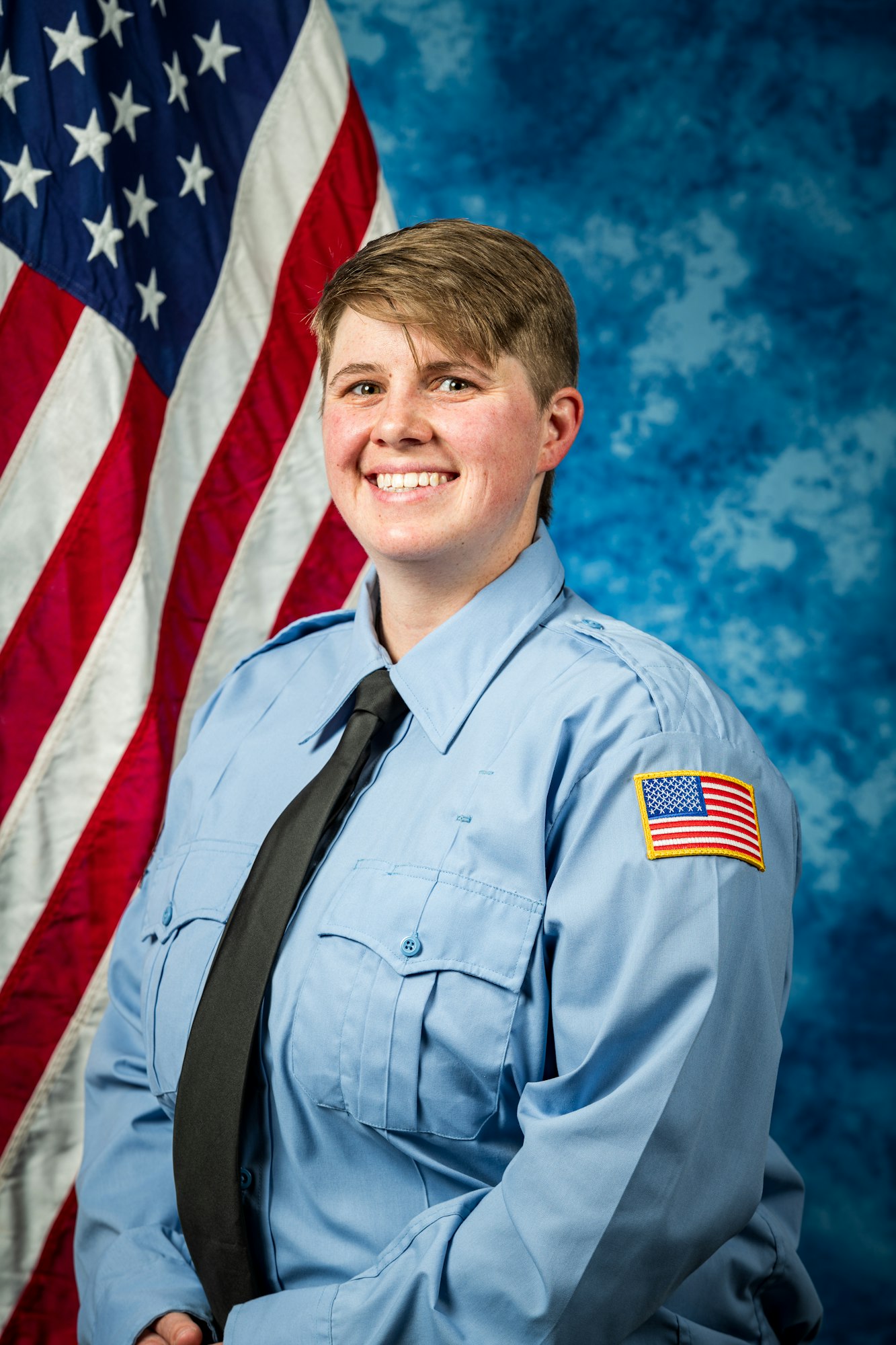 FF/EMT Rileigh Wagner 2024 Photo with US Flag