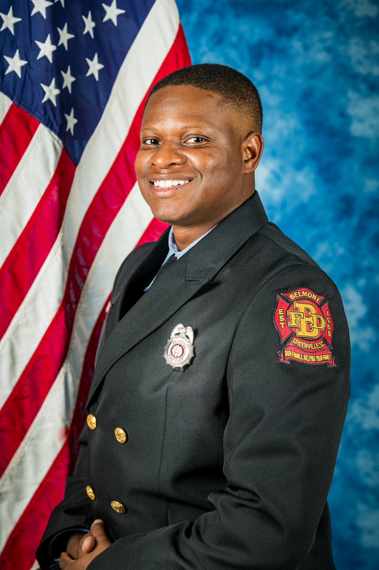 FF Jarell Binns 2024 Photo with US Flag