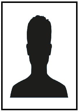 A silhouette of a person's head and shoulders inside a rectangular frame.