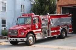 May contain: transportation, vehicle, fire truck, and truck