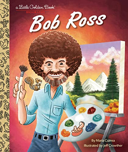 Illustrated book cover depicting a smiling character with an afro, holding a paintbrush and palette, next to a canvas with a landscape painting.