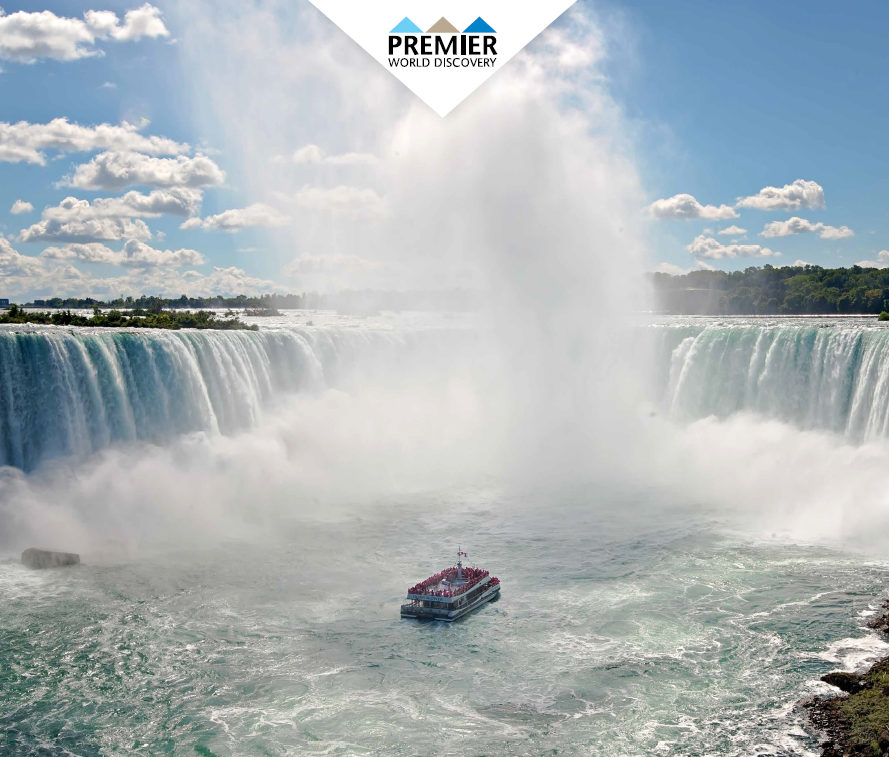 May contain: river, water, nature, outdoors, boat, transportation, vehicle, and waterfall