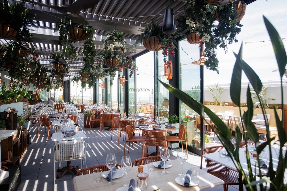 chairs and tables overlooking a scenic view