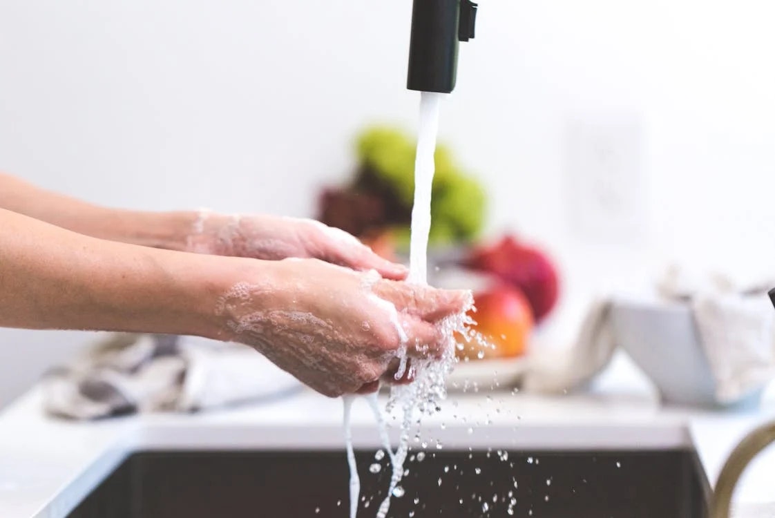 Person washing hands