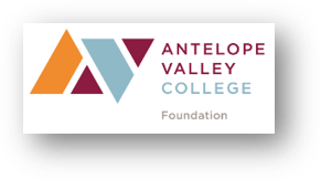 A logo of Antelope Valley College Foundation on a digital display.