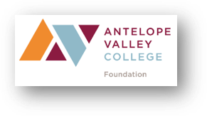 A logo of Antelope Valley College Foundation on a digital display.