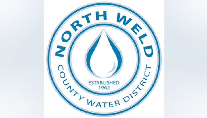 It's a logo with a water drop and text "North Weld County Water District, Established 1962".
