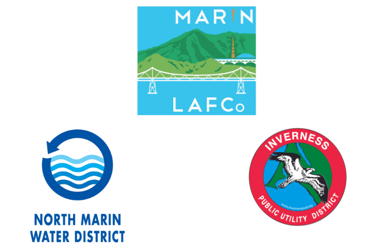 Four logos probably representing Marin LAFCo, North Marin Water District, and Inverness Public Utility District.