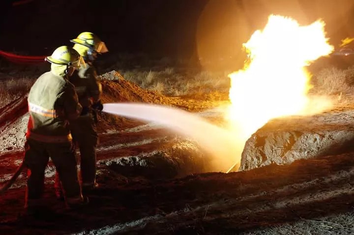 firemen, hose, fire