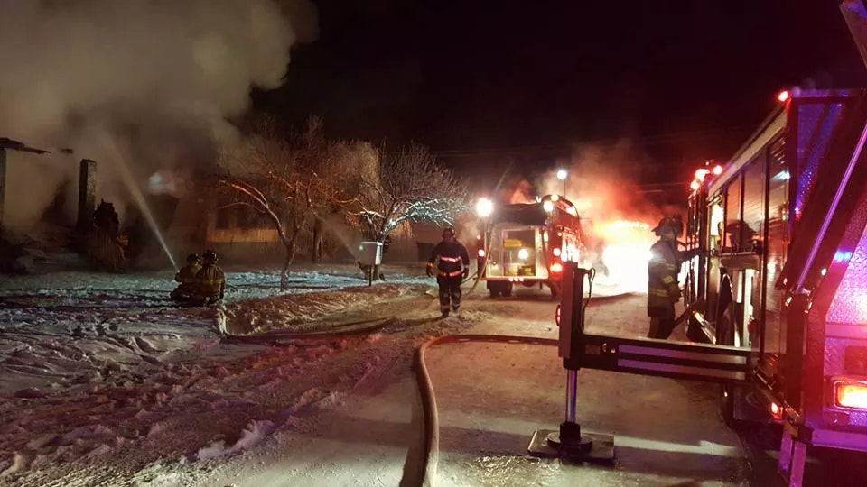 snowy, fire engines, fire