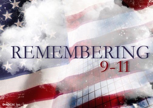 An image with the American flag and the text "REMEMBERING 9-11" overlaying it, likely a tribute to September 11 attacks.