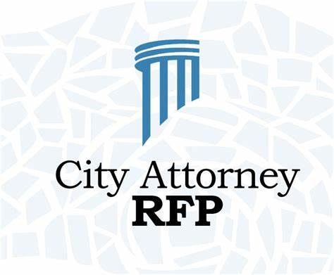 Text "City Attorney RFP" with a pillar graphic above.