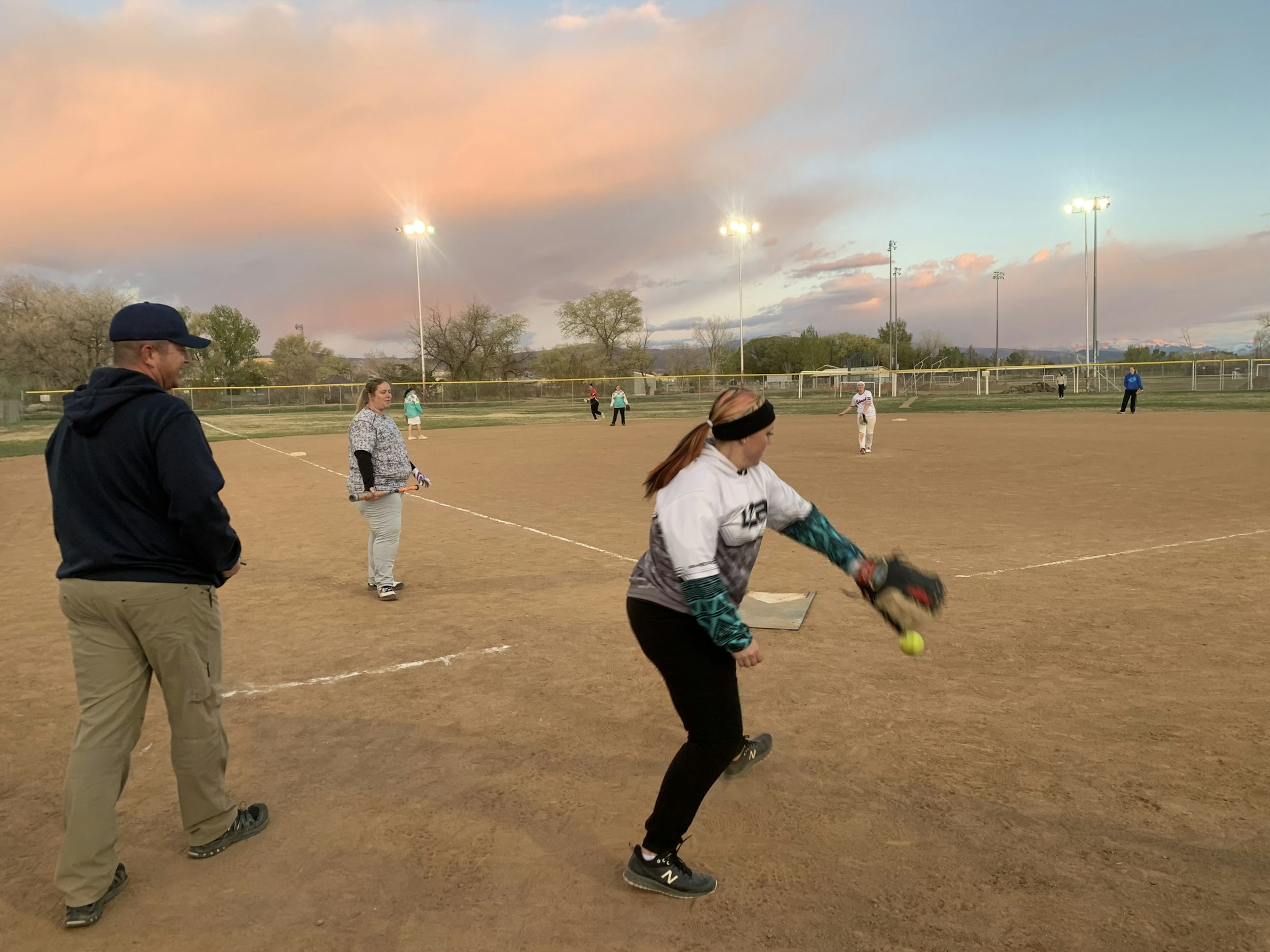 May contain: clothing, footwear, shoe, ball, sport, tennis, tennis ball, person, adult, male, man, hat, baseball, baseball glove, glove, and baseball game