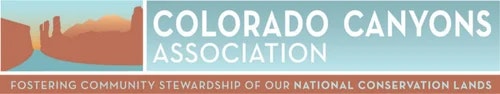 The image features the "Colorado Canyons Association" logo, emphasizing stewardship of national conservation lands.