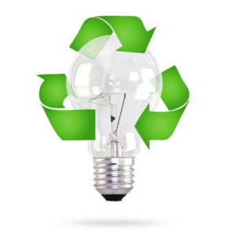 May contain: light, lamp, recycling symbol, and symbol