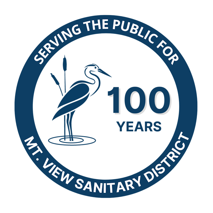 MVSD logo says serving the public for 100 years; picture of egret
