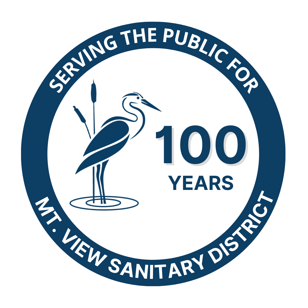 MVSD logo says serving the public for 100 years; picture of egret