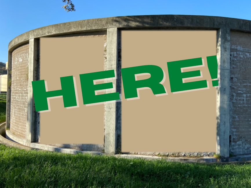 MVSD biotower with word HERE