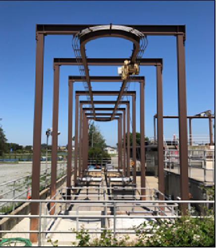 ultraviolet process area at a wastewater treatment plant