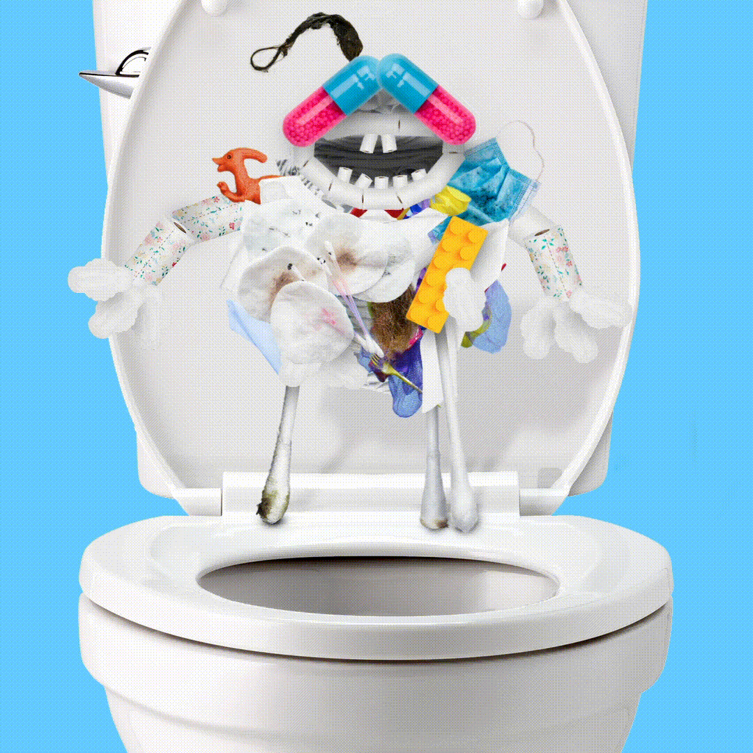 clog toilet monster