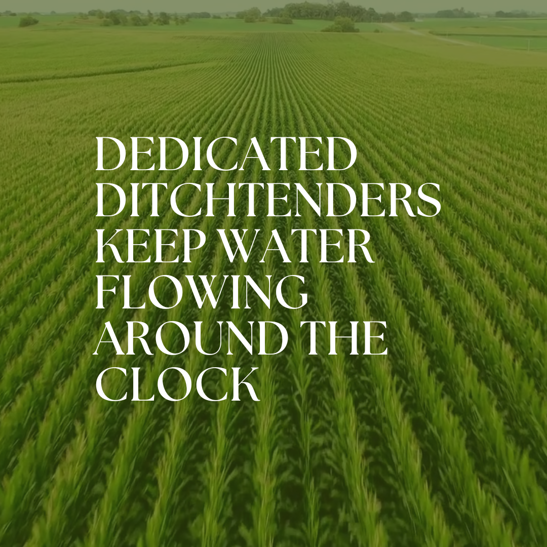 Text over a field: "Dedicated ditchtenders keep water flowing around the clock."