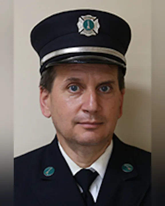 Jeremy DiBello in his Class A uniform including cap