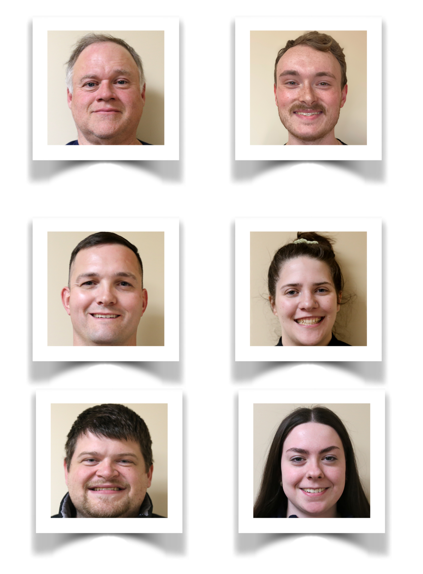 Six people smiling, arranged in a 2x3 grid. The names of these individuals is in the accompanying story.
