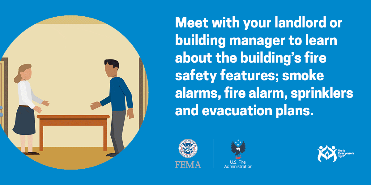 Visual aid for fire safety with text