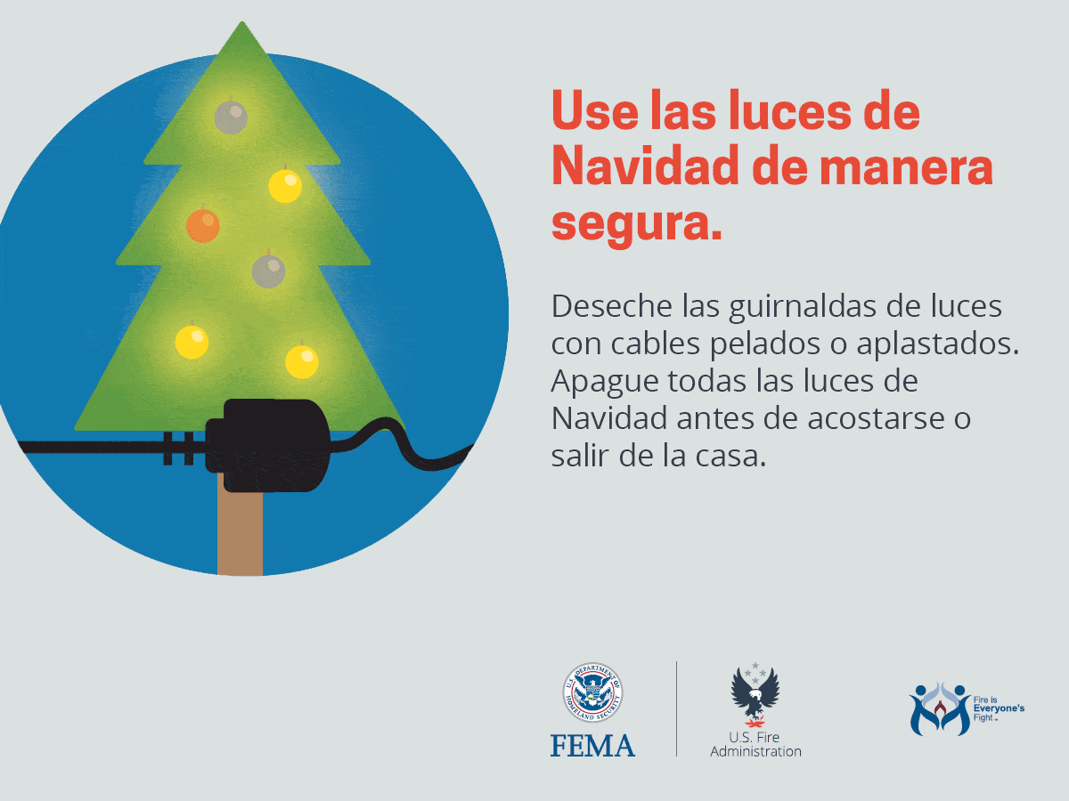 Spanish infographic about holiday electrical wire safety