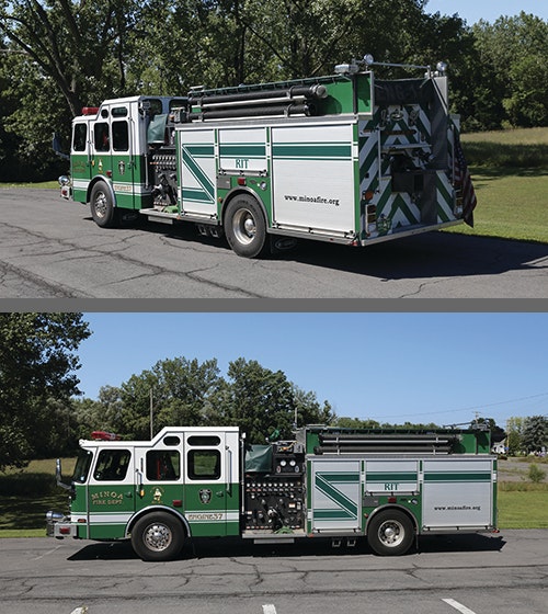 Two images of engine 37, from two different angles.