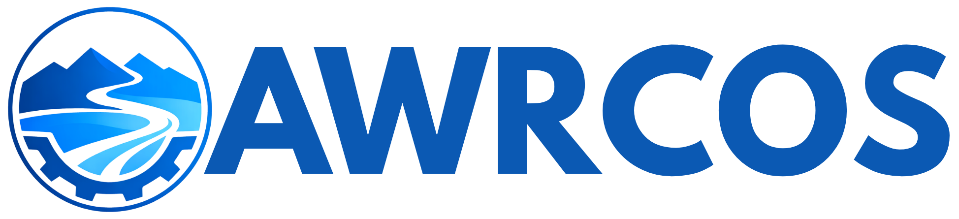 The image features a logo with the acronym "AWRCOS," incorporating mountains and a river design.