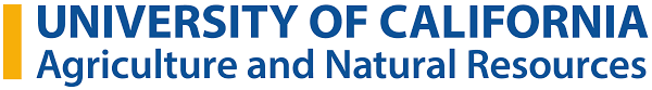Text: "UNIVERSITY OF CALIFORNIA Agriculture and Natural Resources" with a yellow vertical bar.