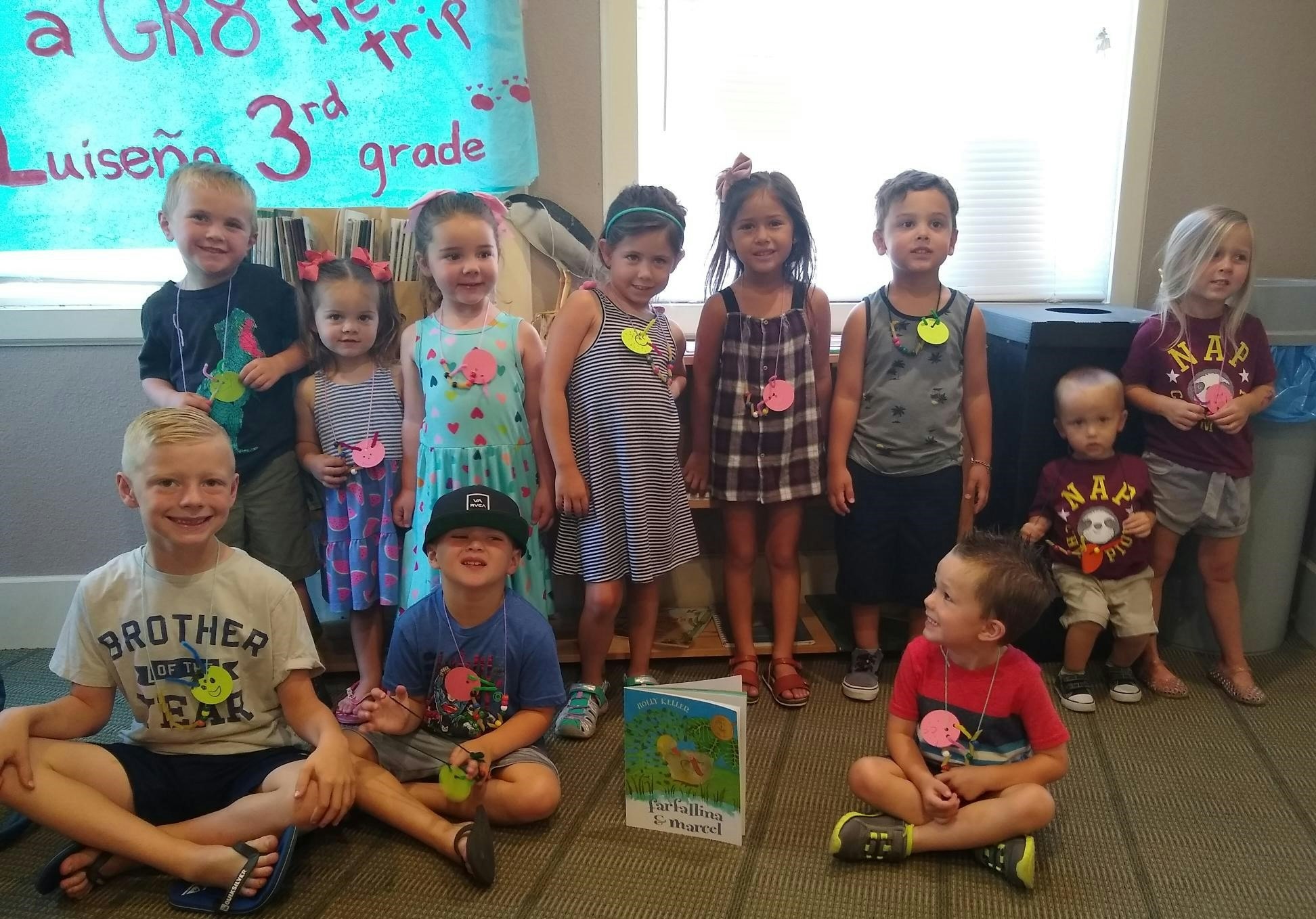 Group of children gathered for story-time.