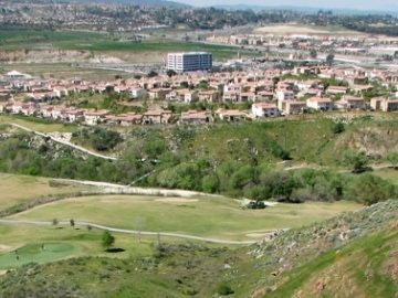 City sprawl next to native habitat