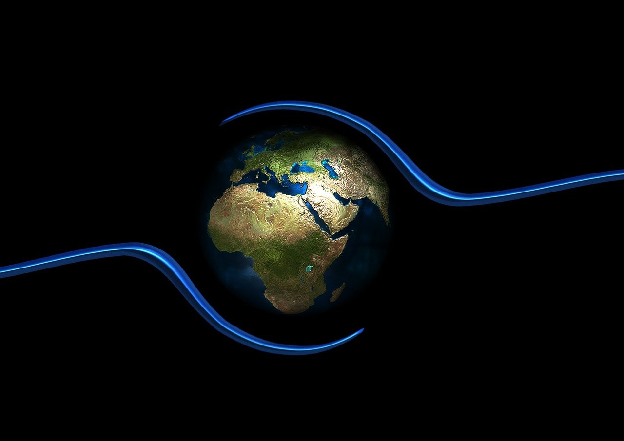 graphic of the earth in space