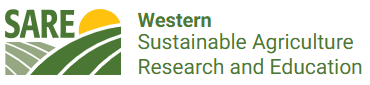 Logo of Western Sustainable Agriculture Research and Education (SARE) with sun and field graphics.