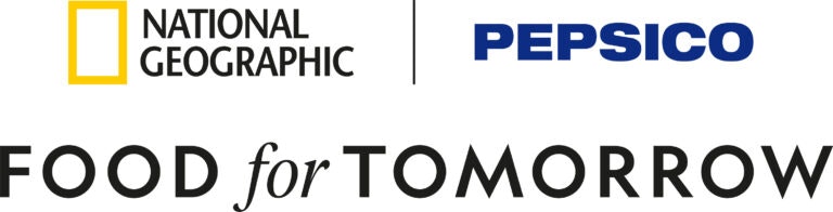 Logos of National Geographic and PepsiCo, and the text "FOOD for TOMORROW."