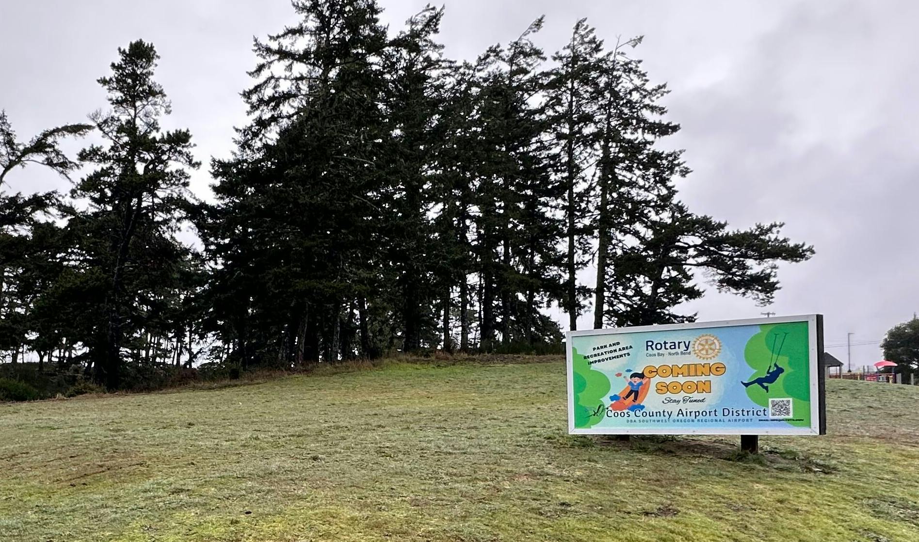 Rotary Airport Park Sign in the area following the OBAB Cleanup on February 8, 2025.