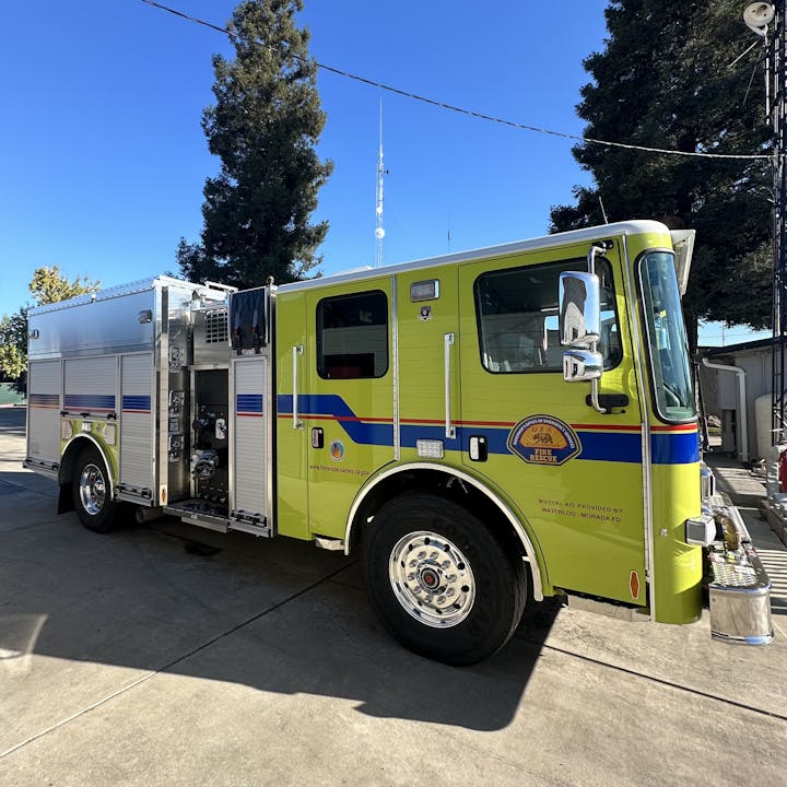May contain: transportation, vehicle, truck, and fire truck
