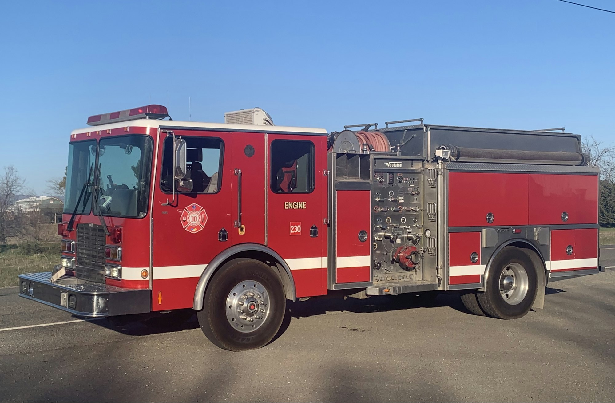 May contain: fire truck, truck, vehicle, and transportation
