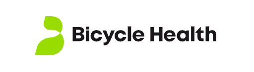Logo with a green abstract shape and the text "Bicycle Health."