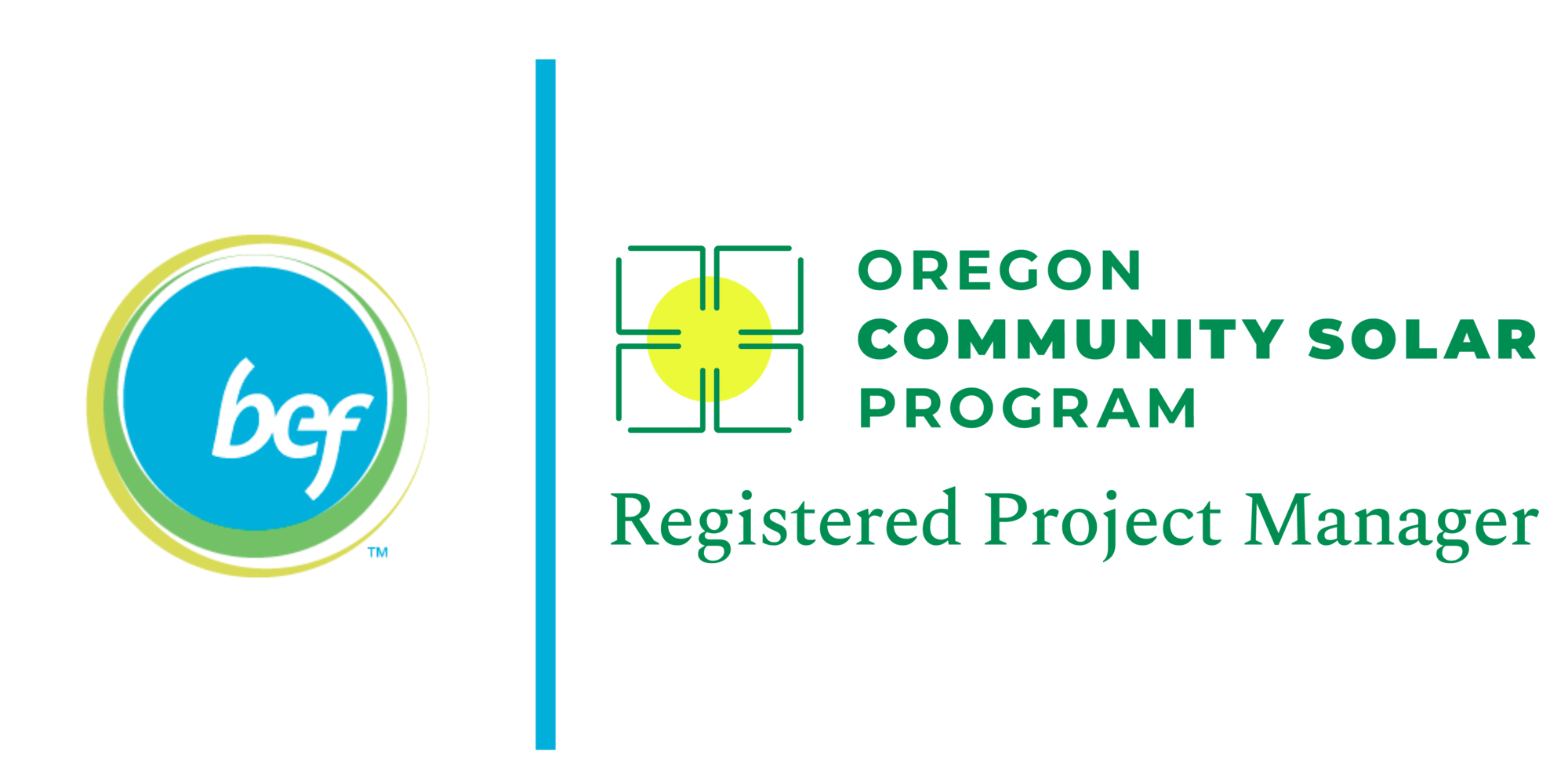 The image features a logo for the Oregon Community Solar Program, indicating a Registered Project Manager status.